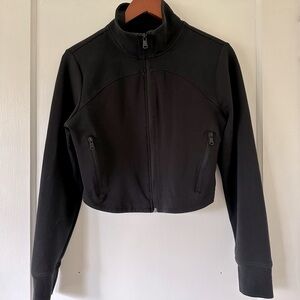 Old Navy women’s dynamic fleece crop zip jacket black